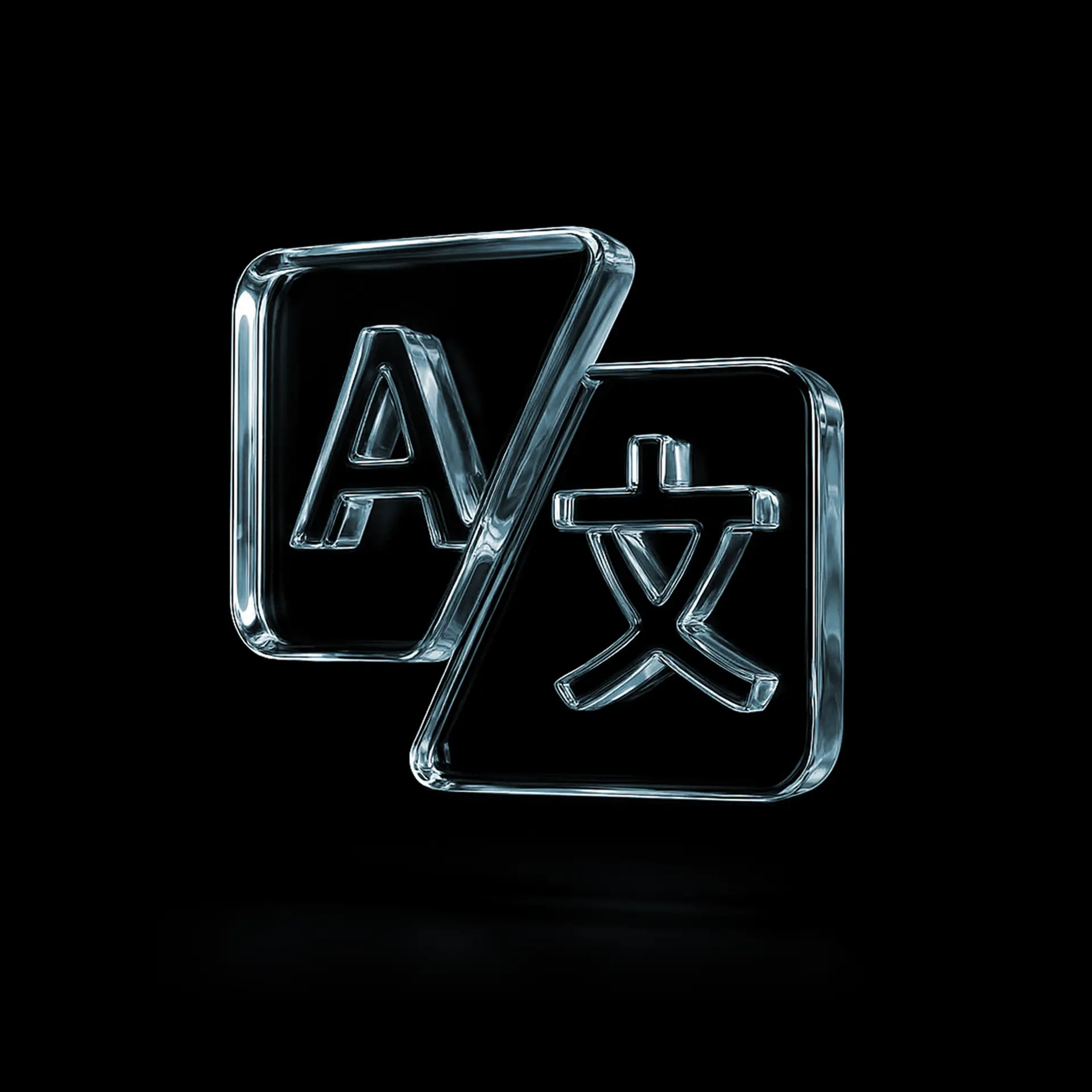 Gambar 3D tanda dukungan multibahasa
